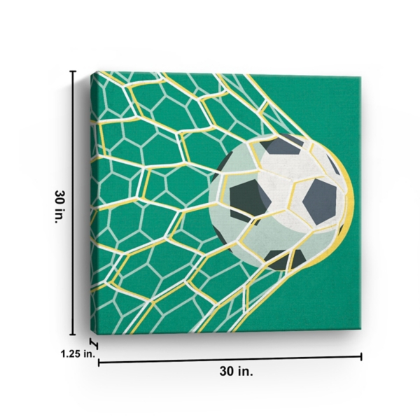 Green Perfect Goal Kids Canvas Art Print, 30x30