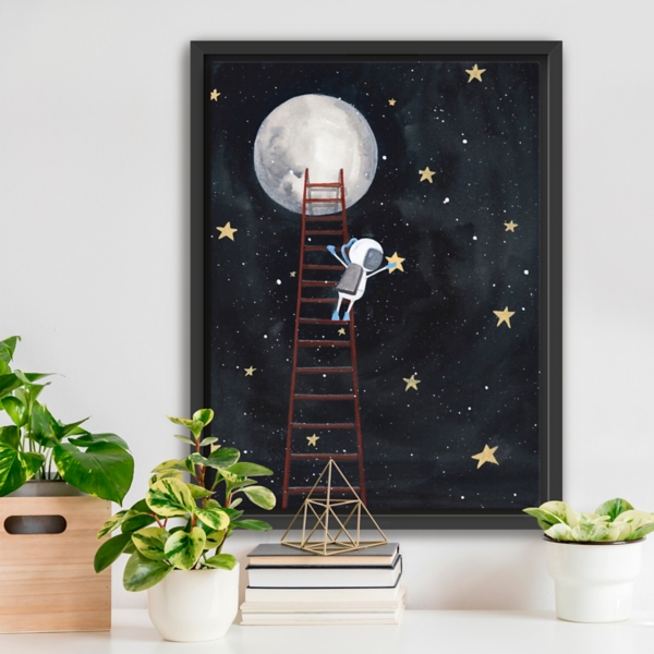 Grab a Star Framed Canvas Art Print