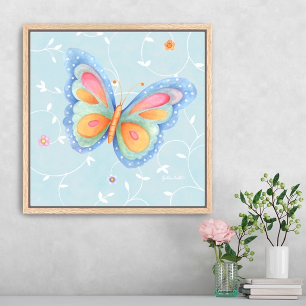 Whimsical Butterfly Framed Canvas Art Print