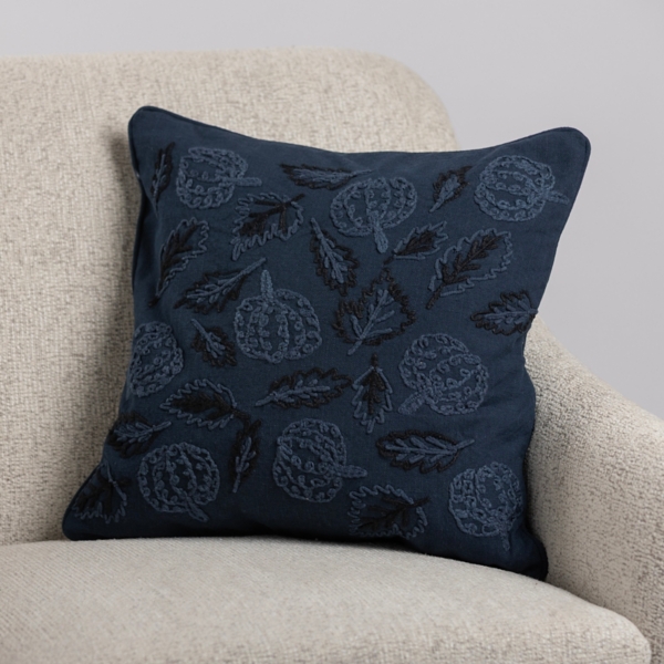 Navy Embroidered Pumpkins Pillow Kirklands Home