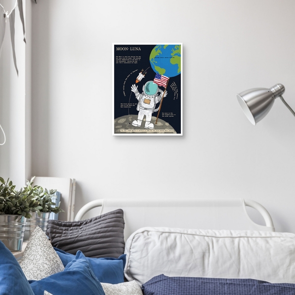 Our Moon Kids Framed Canvas Art Print