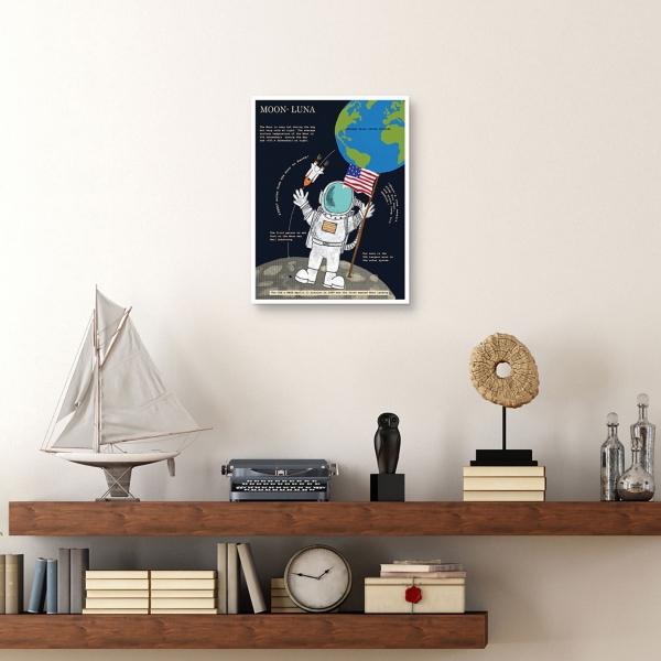Our Moon Kids Framed Canvas Art Print