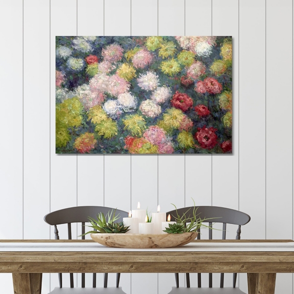 Monet Chrysanthemums Canvas Art Print