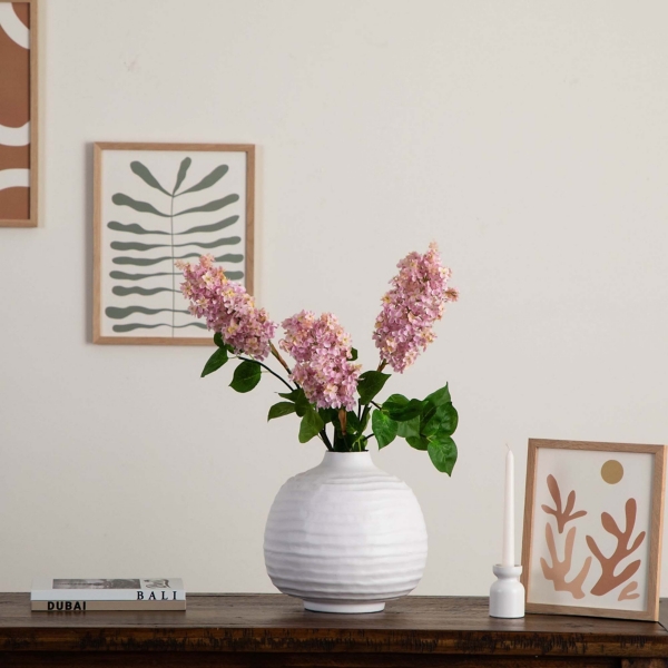 Pink Lilac Flower Stems, Set of 3