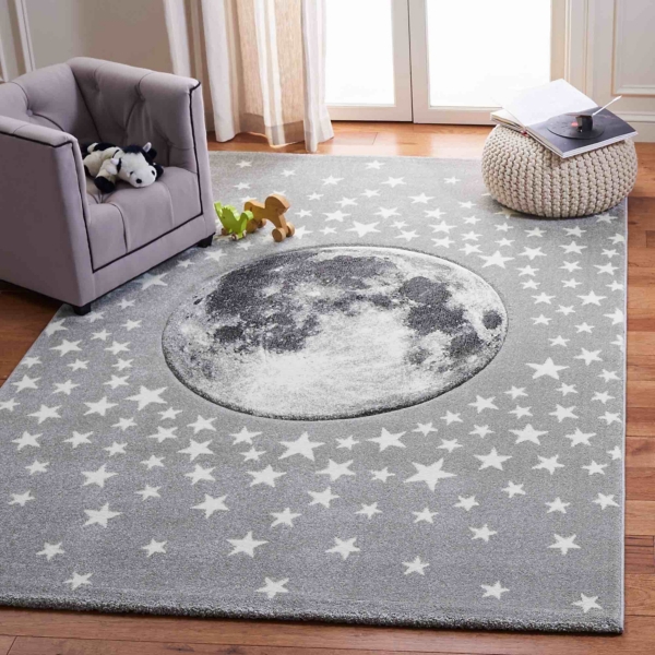 Gray Moon Kids Area Rug, 8x10