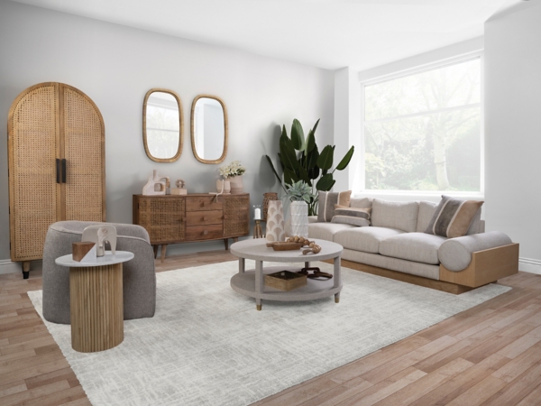 Natural Bambo Wrapped Frame Rectangle Wall Mirror