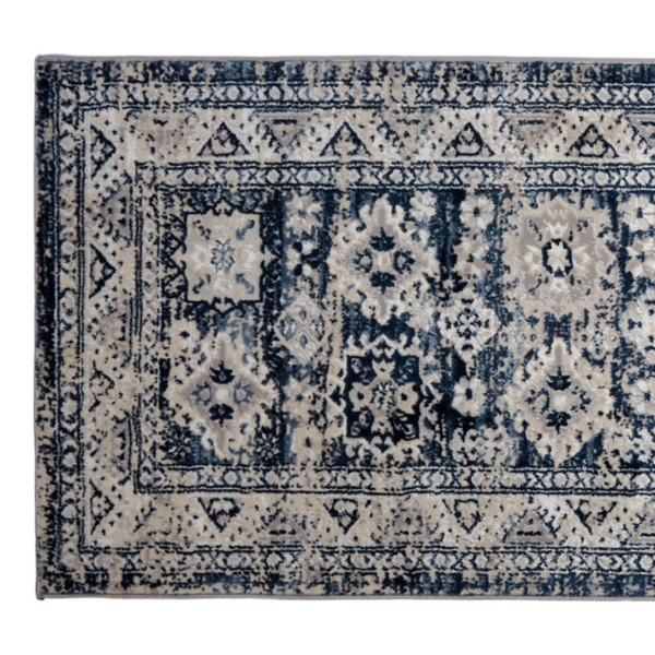 Navy Bree Bordered Runner, 2x8