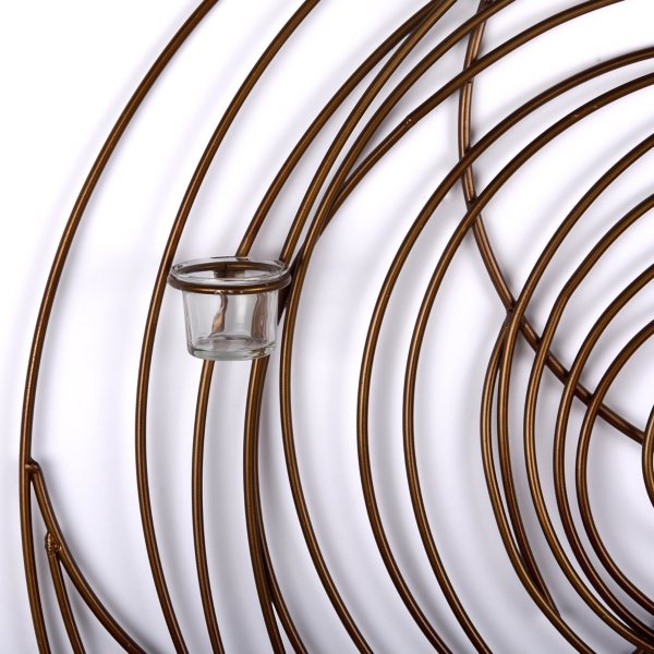 Brass Metal Spiral Votive Wall Sconce