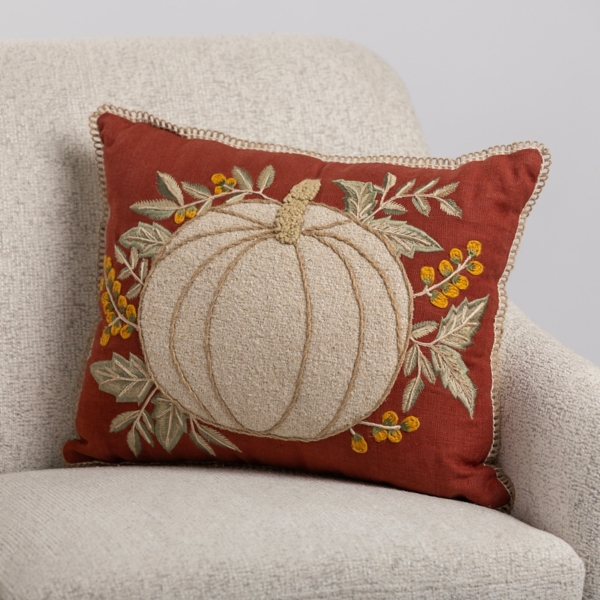 Burgundy Jute Pumpkin Pillow Kirklands Home