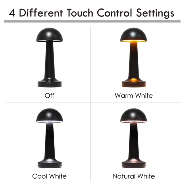 Metal Mushroom Mini Cordless Lamp