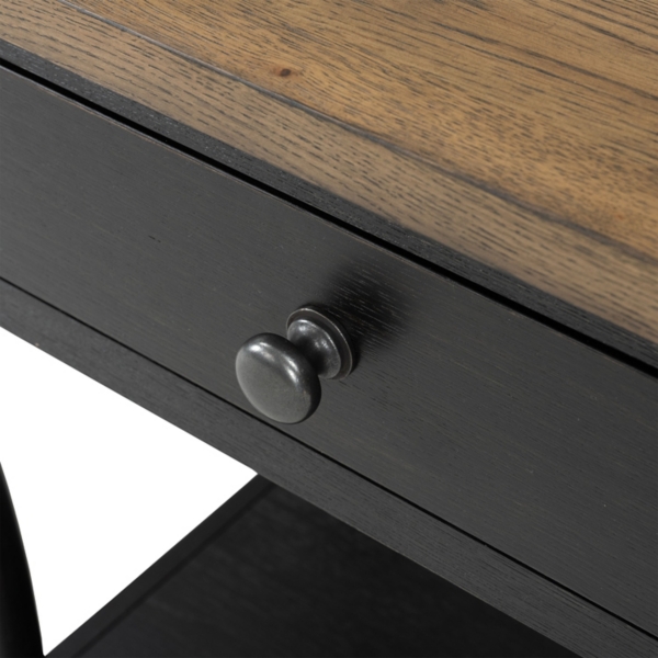 Two Tone Oak and Black Windcrest Nighstand