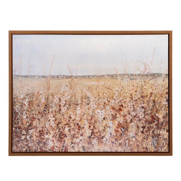 Amber Wildflowers Framed Canvas Art Print