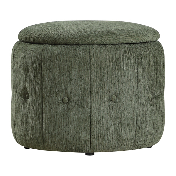 Pine Green Tufted Round Storage Ottoman | Kirklands Home