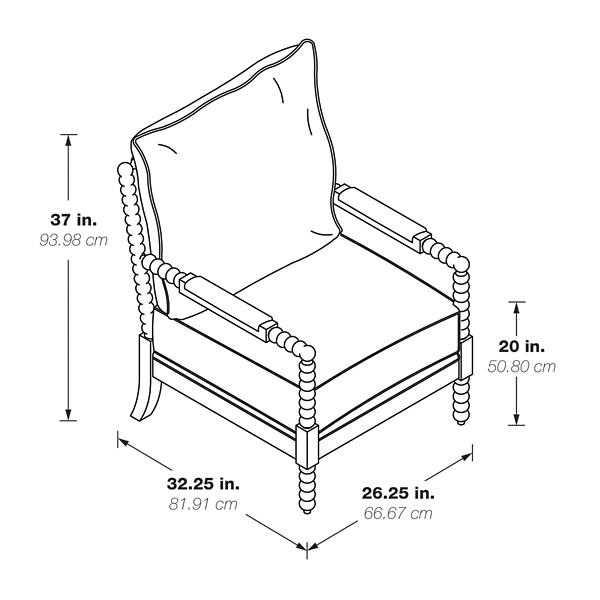 Gray Kaylee Spindle Frame Accent Chair