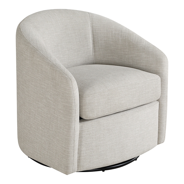 Neutral Upholstered Bella Swivel Chair Kirklands Home