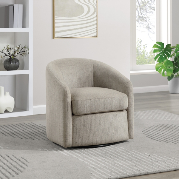 Taupe Upholstered Bella Swivel Chair