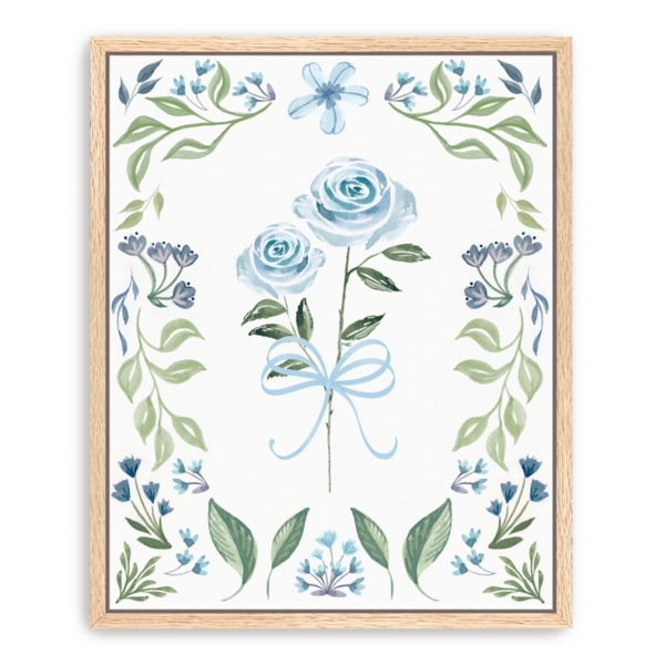 Pretty in Blue Framed Canvas Art Print, 26x32