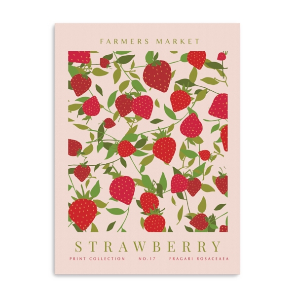 Farmers Market Strawberry Canvas Art Print, 24x32