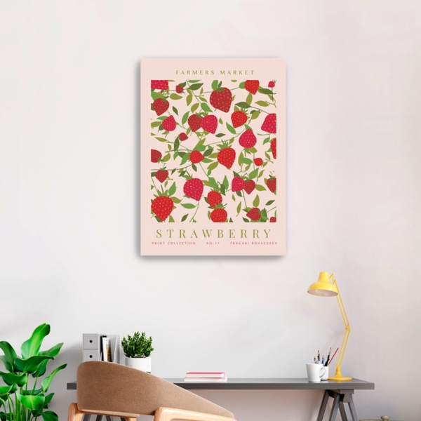 Farmers Market Strawberry Canvas Art Print, 24x32