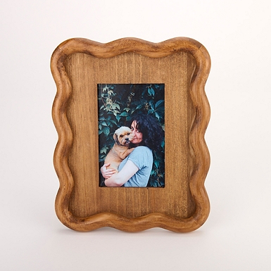 Brown Wood Scalloped Picture Frame, 5x7