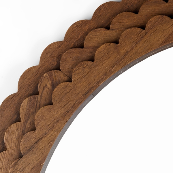 Natural Scalloped Savannah Arch Floor Mirror