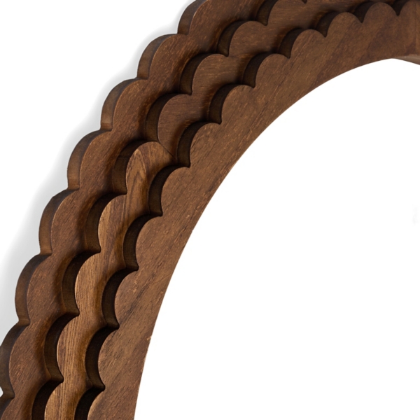 Natural Scalloped Savannah Arch Floor Mirror