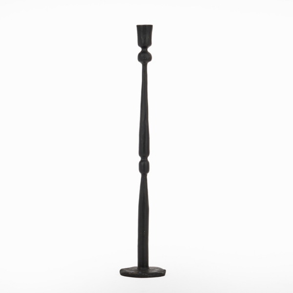 Ezra Black Iron Taper Candle Holder, 20 in.
