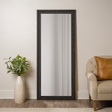 Black Nouveau Linear Leaner Mirror | Kirklands Home
