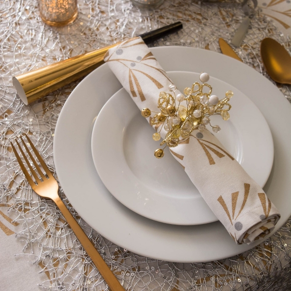 Silver Sequin Mesh Table Runner