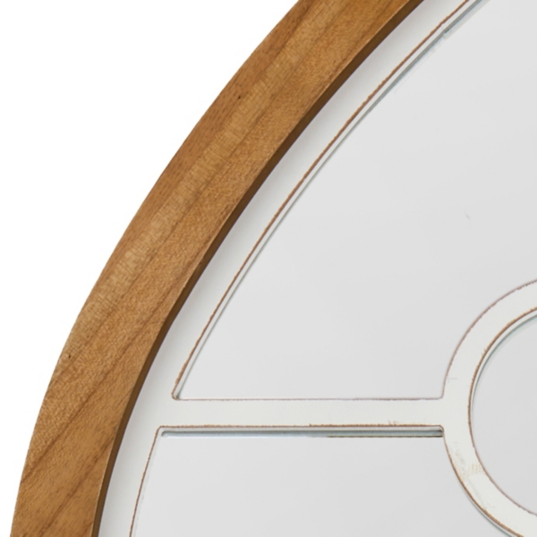Brown and White Napa Pane Arched Wall Mirror