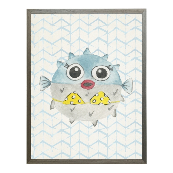 Watercolor Blowfish Kids Framed Art Print