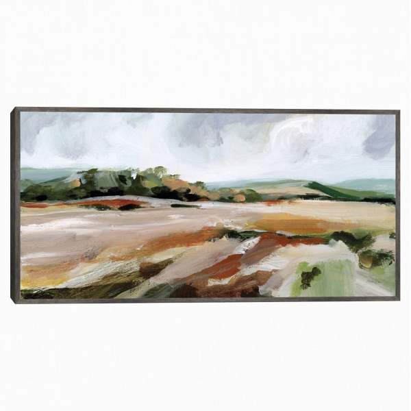 Taupe Toned Landscape Framed Canvas Art Print