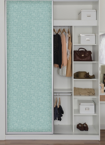 Aqua Textured Poplin Peel and Stick Wallpaper