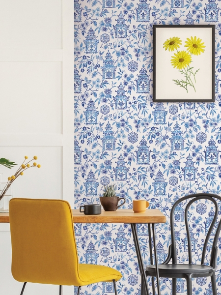 Blue Danson Peel & Stick Wallpaper