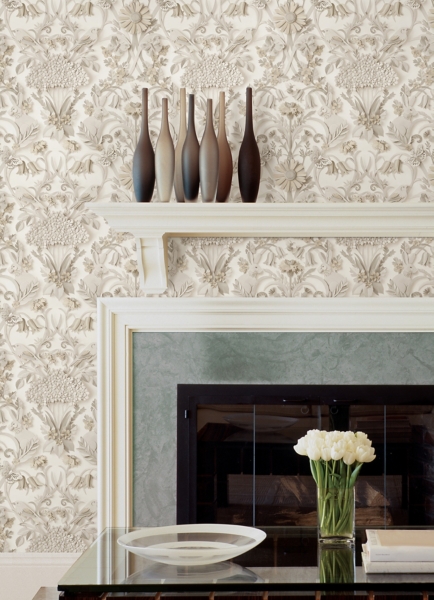 Taupe Eloise Peel & Stick Wallpaper