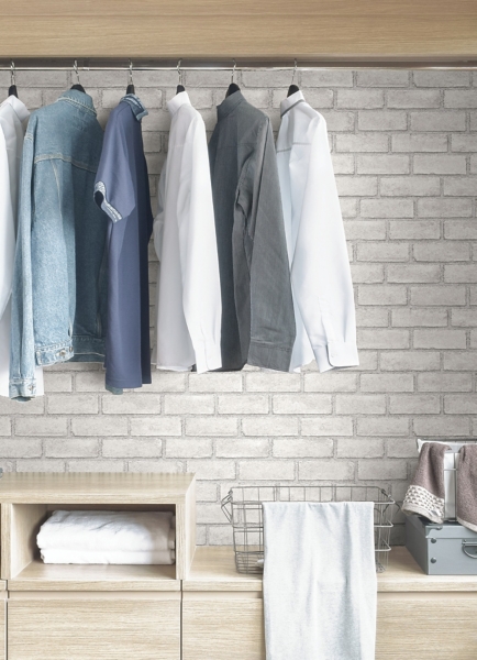 White District Brick Peel & Stick Wallpaper