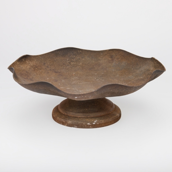 Antique Bronze Scalloped Metal Pedestal Bowl | Kirklands Home