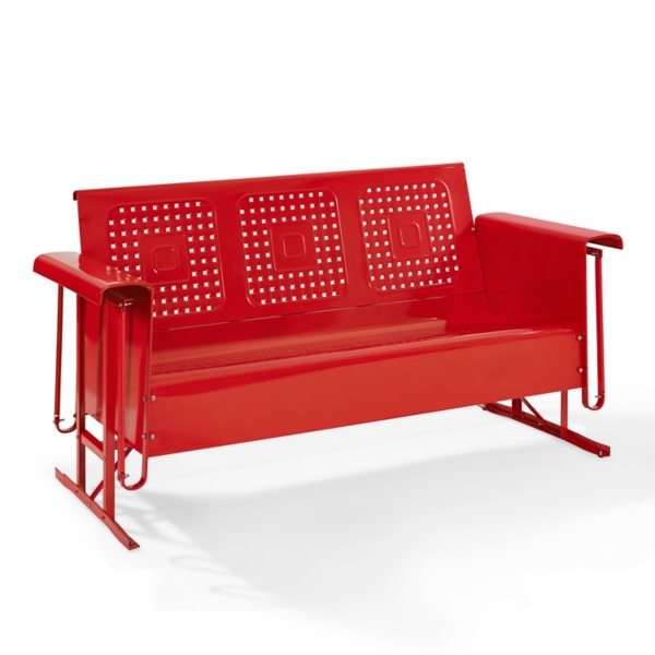 Red Metal Retro Outdoor Sofa Glider Kirklands Home