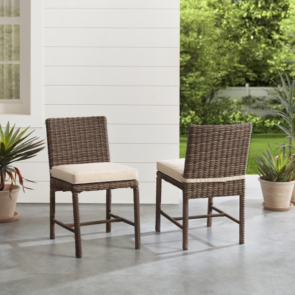 Sand Upholstered 2-pc. Outdoor Dining Chair Set