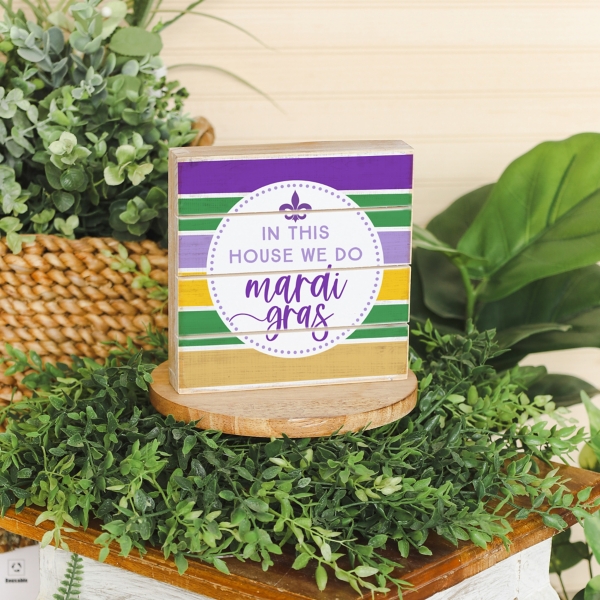 Mardi Gras Sign & Coaster 2-pc. Gift Set