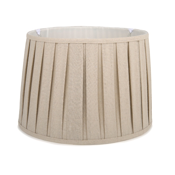 Oatmeal Linen Box Pleat Lamp Shade, 13x15x10