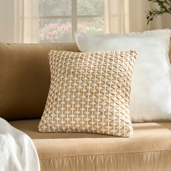 Jute and Cotton Woven Pillow