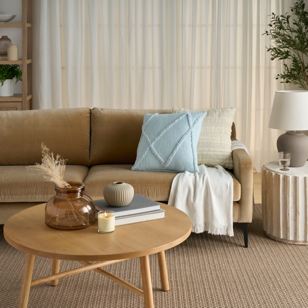 Light Blue Distressed Diamond Pillow