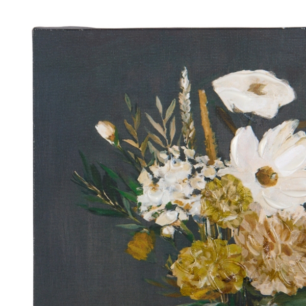 Navy Floral Vases Canvas Art Prints, Set of 2