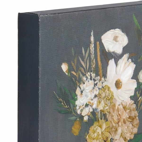 Navy Floral Vases Canvas Art Prints, Set of 2