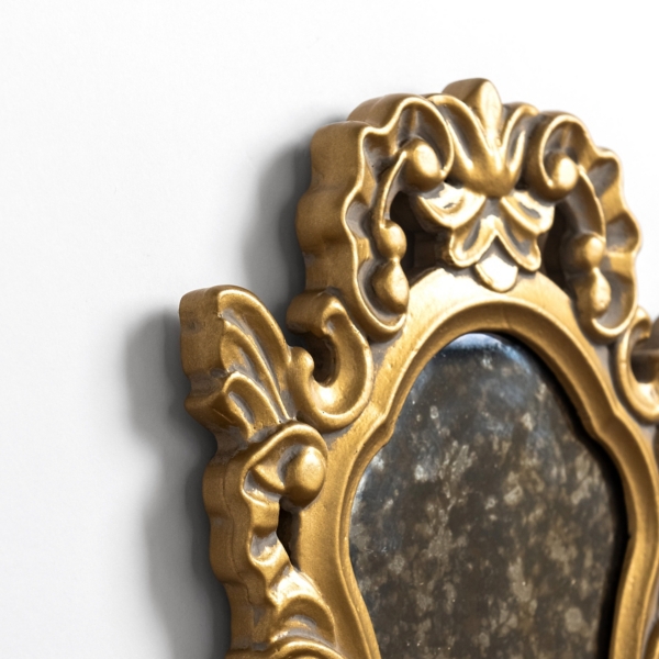Gold Antique Glass Ornate Accent Mirror