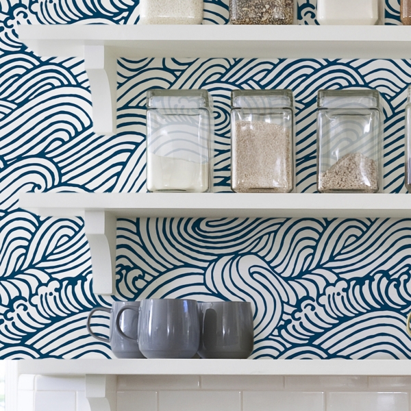 Navy Saybrook Kids Peel and Stick Wallpaper