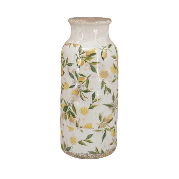 White Ceramic Lemon Branch Vase