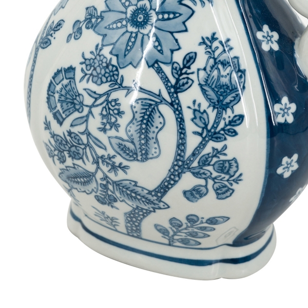 Blue Floral Porcelain Scroll Pitcher Vase