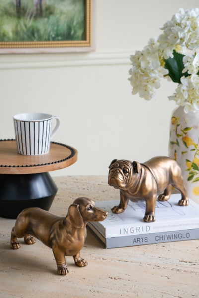 Gold Copper English Bulldog Figurine
